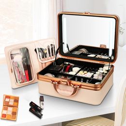 Cosmetic Bags LED Make-up Artist Professional Case Portable Light Women's Makeup Bag