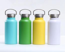 stainless steel sport water bottle with metal lid double wall keep warm drinking kettle outdoor gym cold bottles9120501