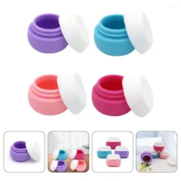 Storage Bottles 4 Pcs Mini Plastic Containers Travel Pack Sub Packaging Cosmetics Package Holders Silica Gel Face Cream Empty