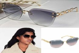 JEWEL cat eye sunglasses Z1626U luxury brand designer rimless gradient lens metal chain temple with classic logo female personalit2599604