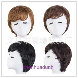 Korean Fashion Wig Mens Short Hair Cosplay Anime Curly Moms