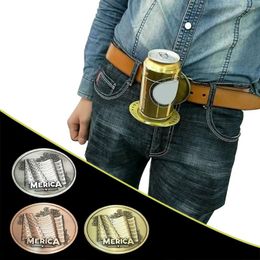 Belts Perforated Belt Student Youth Korean Version Metal Beer Head Party Funny Bottle Buckle Holder Cinturon