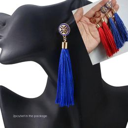 Stud Earrings 2pairs/set Blue Red Long Tassel For Women Hollow Rose Flower Earings Girls Jewellery Gift