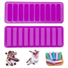 Moulds 10 Holes Silicone Forms Long Strip Finger Biscuit Silicone Mould Oven Cake Puff Ice Cube Mould Tray Bakeware DIY Baking Tools