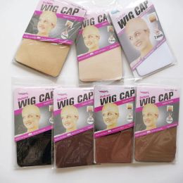 Hairnets 30PCS (15bag)Stocking Wig Cap Fashion Stretchable Mesh Wig Cap Mesh Weaving Black Brown Beige Wig Hair Net Making Caps Hairnets