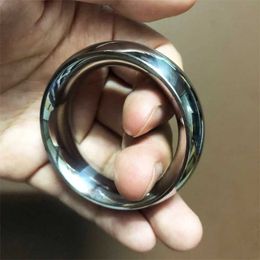 Nxy Cockrings Smooth Cock Ring Heavy Duty Penis Rings Stainless Steel Male Scrotum Stretcher Bondage Dick Delay Ejaculation for Men Sex Toys 240427