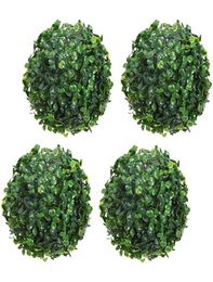Artificial Grass Topiary Ball PlantsHanging Plants Wedding Decor Front Porch Decorative Balls 4Pcs Flowers Wreaths1869185