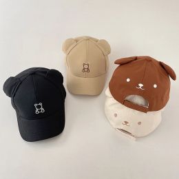 Softball Children Summer Snapback Hat Baby Girls And Boys Cartoon Cute Bear Embroidery Baseball Cap Cotton Sun Hats For Kids