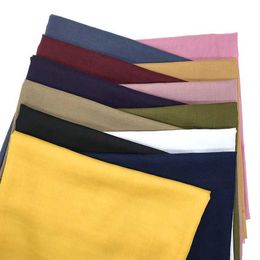 Bandanas Durag Cross Order Wysokiej jakości zaszyfrowany Voile Headloch Malaysia Podstawowy stały kolor Pure Cotton Square Scalf Zintegrowana bezpośrednia wysyłka 240426