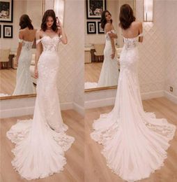 Mermaid Lace Wedding Dresses Modern Off Shoulder New Designed Sleeveless Appliques Vestidos de novia Bridal Gowns7615145