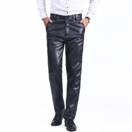 Pants Men's Leather Pants Autumn And Winter New Thick Warm Classic Simple Windproof Casual Large Pants