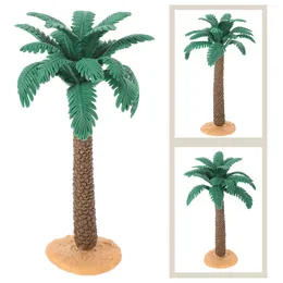 Decorative Flowers Landscaping Plant Ornaments Model Accessories 2pcs (PVC With Base Scene Layout DIY Palm Trees Simulation Mini