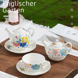 Teaware Sets 3Pcs/Set Ceramic Tea For One Set Teapot/Cup Vintage Floral Porcelain Flower Painting European Style