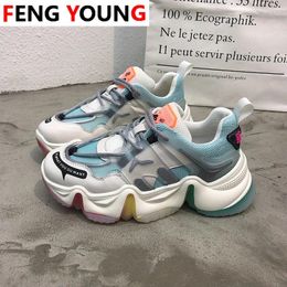 Fitness Shoes 2024 Spring Women Chunky Sneakers Old Dad Casual Brand Female Ulzzang Fashion Woman Platform Running Comfortable Trainers