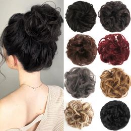 Chignon Chignon Chignon Synthetic Hair Bun Black Brown Wavy Messy Scrunchies Bun Claw Clip in Hair Updos Hairpieces for Women Chignons