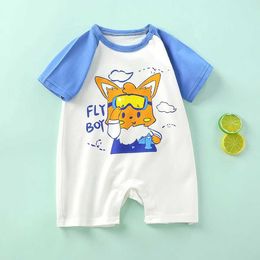 Rompers 2017 Summer Baby and Preschool Bodysuit Baby Boys and Girls Cotton One Piece Newborn Casual Soft Short sleeved jumpsuitL24F