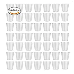 Disposable Cups Straws 50-300 Pcs 30ml Eco-friendly Clear Plastic Party S Glasses Jelly Tumblers Birthday Kitchen Accessories