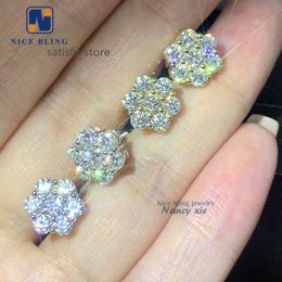 Wholesale VVS Diamond Earring 0K Gold Round Cut Moissanite ear Studs Earrings For Men Women Fine Jewellery