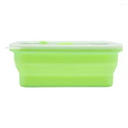 Storage Bottles Silicone Folding Lunch Box Refrigerator Microwave Heating Portable Outdoor Food Container Kitchen Tool