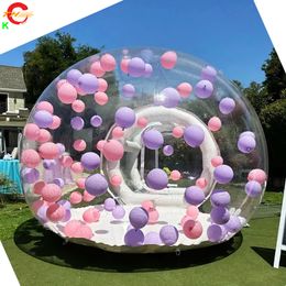 4m diameter+1.5m tunnel Free Ship to Door Outdoor Activities Clear Inflatable Bubble Tent Bounce Dome House for Wedding Party Camping