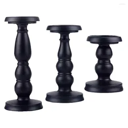 Candle Holders Black Retro Iron Candlestick Centrepiece Decorative Pillar Holder Home