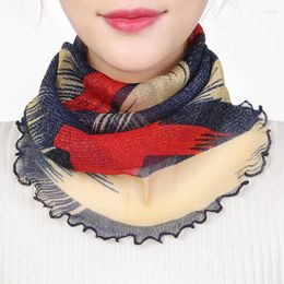 Scarves Chiffon Summer Neck Collar Scarf Spring Face Cover Masks Silk Bib Sunscreen Female Mask Circle Headband