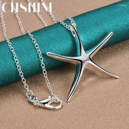 Pendants CHSHINE 925 Sterling Silver Starfish Star Pendant 16-30 Inch Necklace For Women Wedding Engagement Fashion Charm Jewellery