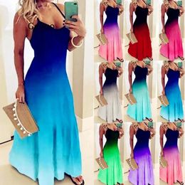 Casual Dresses Women Loose Strap Dress Beach Summer Sexy Boho Bow Maxi S Big Large Robe Femme