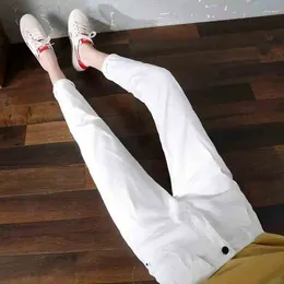 Women's Jeans High-waisted Loose Casual Minimalist Harajuku Style White Korean Version Harun Cropped Radish Pants