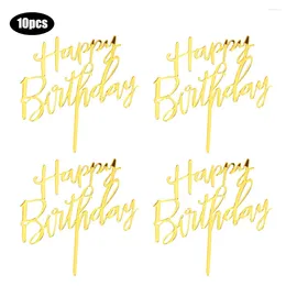 Party Supplies Acrylic Cake Topper Insert Card Flag Cupcake Toppers For Birthday Wedding Decorations