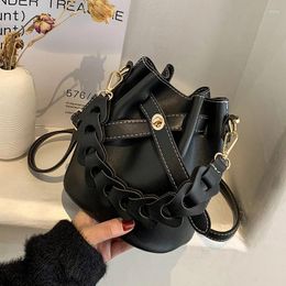 Bag Elegant Female Tote Flip Bucket 2024 Fashion High Quality PU Leather Women Designer Handbag Lock Shoulder Messenger