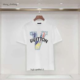 Louiseviution Shirt Designer Mens T Shirt Womens Designer Clothing Loose High Quality Versatile Trendy T-Shirt M-3Xl 824 Shirt 681