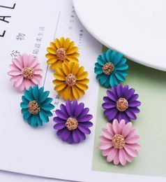 Korean Style Cute Metal Flower Stud Earrings For Women Girl Fashion Big Sweet Earring Femme Brinco Summer Jewelry Gifts4828605