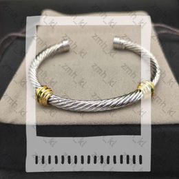 Dy Bangle Jewlery Designer для женщин роскошные ювелирные украшения скрученные кабельные браслеты Классический мужчина дизайнерский дизайнерский обручальный браслет Дэвид Юрма Браслет Кабель 471