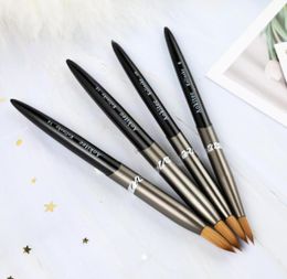 Aokitec 4pcs Kolinsky Acrylic Nail Brush 1Pcs Black UV Gel Polish Nail Art Extension Builder Pen Drawing Brushes for Manicure Tool4287712