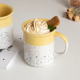 Mugs 250ML Ceramic Mug Korean Style Splicing Colour Coffee Cup Household High Temperature Resistant Milk Send Friends Gift