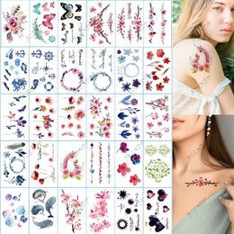 Tattoo Transfer Waterproof Temporary Tattoo Sticker Flower Butterfly Whale Fake Tatto Flash Tatoo Tato for Girl Women 240427