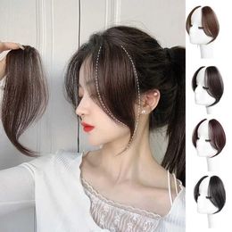 Synthetic Wigs One piece bangs wig with natural invisibility function can increase hair volume traceless French style Centre split fake Q240427