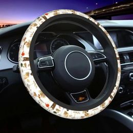 Steering Wheel Covers Dorothy Noble Mushroom Pattern Universal Cover For Sedan Car Protector 37-38cm Auto Accessories