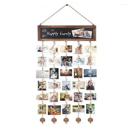 Decorative Figurines Picture Frames Collage Display Board With 30 Clips DIY Wall Decor Hanging Holder For Home 15.7"x5"