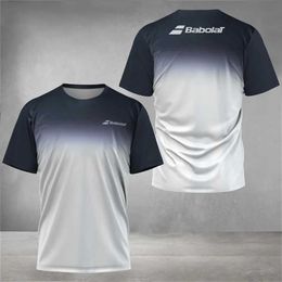 Men's T-Shirts Mens Colorful Contrast Tennis Clothing Breathable Golf Summer Fitness Short Sleeve Mens Badminton Sports T-shirt J240426