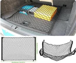 Car boot Trunk Boot String Bag 70cm x 70cm Elastic Nylon Car Rear Cargo Trunk Storage Organizer Net With 4 Hooks SUV Car Styling3288303