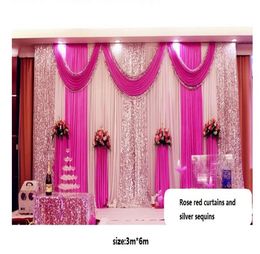 1020ft Luxury Wedding and Event Supplies Sequin Curtain wedding party backdrop event Decoration Sequin Fabric Ribbons for Wedding7462978