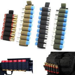 Holsters Tactical 6/9 Rounds Ammo Pouch 12/20GA Cartridge Shotgun Buttstock Shell Holder Magic Hook&Loop Rifle Bullet Cartridge Holder