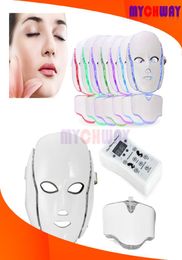 Gift LED Pon FacialNeck Mask PDT 7 Colour Purple White Blue Red Green Podynamics Therapy Anti Ageing Anti Spot Skin Beau1910459