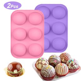 Moulds 2pcs Half Sphere silicone Moulds for chocolate bombs Pastry 6 Holes Cake Mould For Baking Kitchen Pastry tools