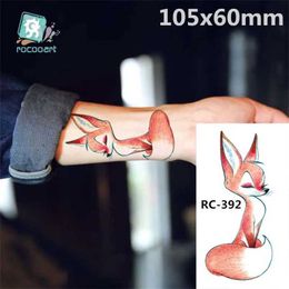 Tattoo Transfer Body Art waterproof temporary tattoos paper for women and Children 3d lovely Fox design small arm tattoo sticker RC-392 240426