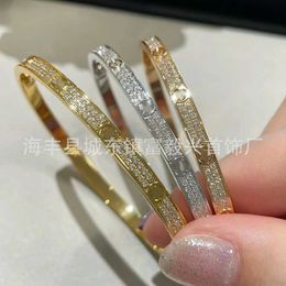 High grade designer Carter Narrow Edition Full Sky Star Two Rows Diamond Bracelet Womens Light Luxury Gold Classic Rose Gold Fashion Bracelet