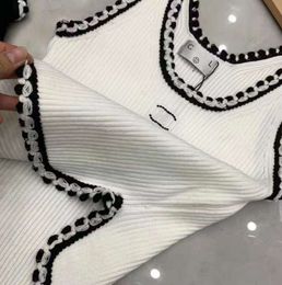 Anagram-embroidered Women Tanks Camis Cotton-blend Tank Tops Two C Letters Designer Skirts Yoga Suit CHANNEL Dress Bra Vest Ladies Solid Vintage T Shirt Femme 646756