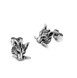 Stud Men And Women Universal Retro Punk Birthday Gift Party Jewellery Creative Domineering Wolf Head Wild Earring Earrings Whole36695114212